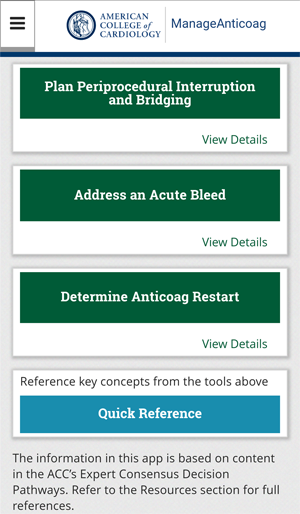 ManageAnticoag App - American College of Cardiology